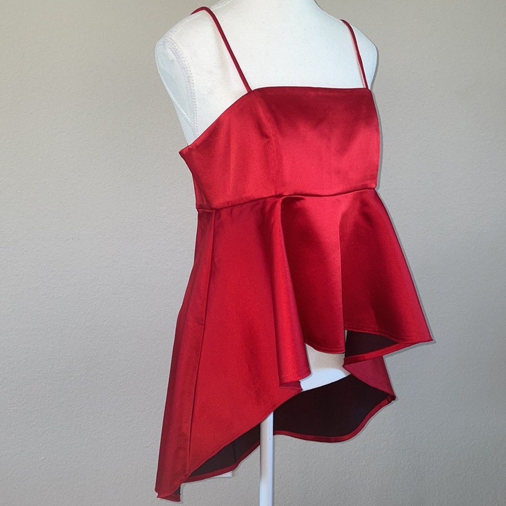 Zara Deep Red Asymmetrical Top Size M - Picture 2 of 7